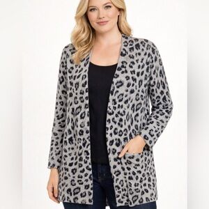 Charter Club Luxury Cashmere Animal Print Cardigan